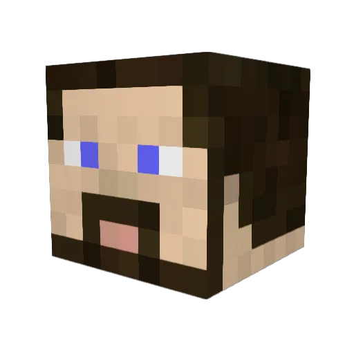 Zebiano Minecraft avatar head, 3D render