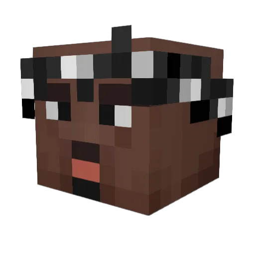 Zebiman Minecraft avatar head, 3D render
