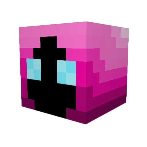 Zebony Minecraft avatar head, 3D render