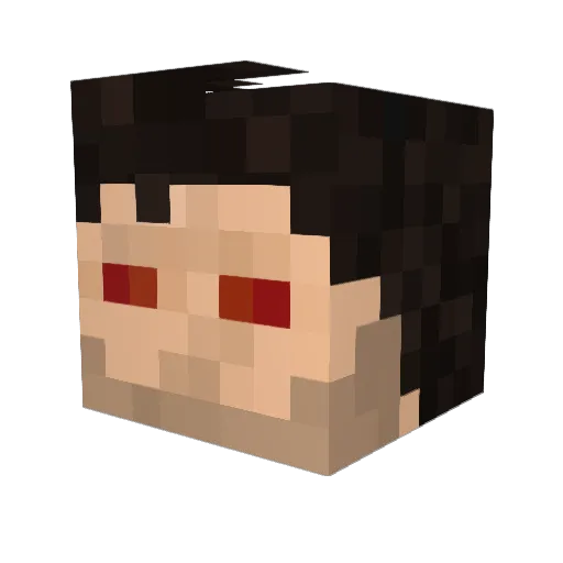 Zebownzall Minecraft avatar head, 3D render