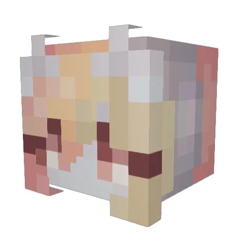 ZebraAJ Minecraft avatar head, 3D render