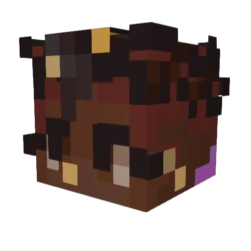 ZebraXxxLutz Minecraft avatar head, 3D render