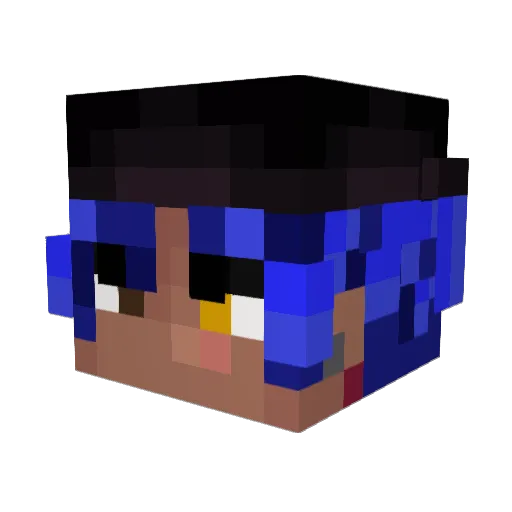 Zebrif Minecraft avatar head, 3D render