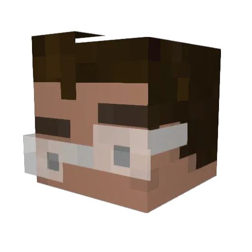 Zebzub Minecraft avatar head, 3D render