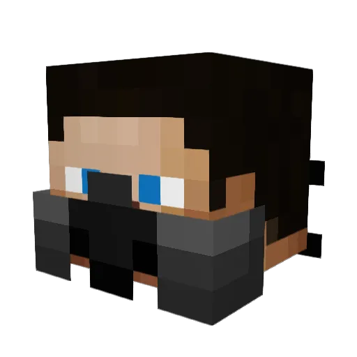 Zecret_1 Minecraft avatar head, 3D render