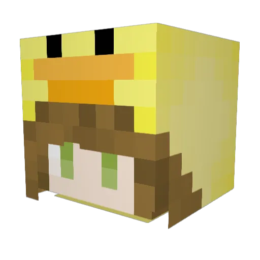 Zecrunn Minecraft avatar head, 3D render