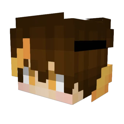 ZecxyNih Minecraft avatar head, 3D render