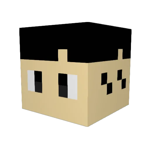 Zeddax Minecraft avatar head, 3D render