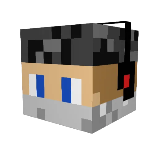 Zederia Minecraft avatar head, 3D render