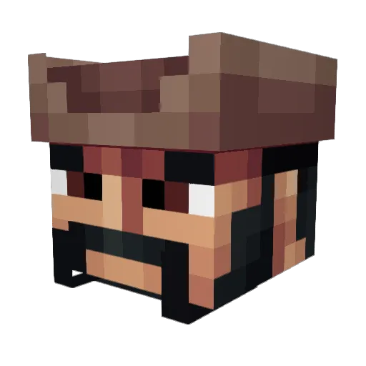 Zedomas Minecraft avatar head, 3D render