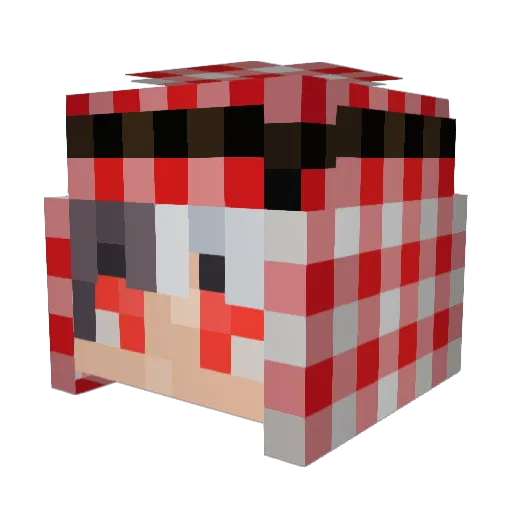 ZeeTBK Minecraft avatar head, 3D render