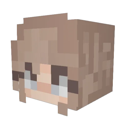 Zeeaa Minecraft avatar head, 3D render