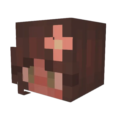 Zeekitomgirl Minecraft avatar head, 3D render
