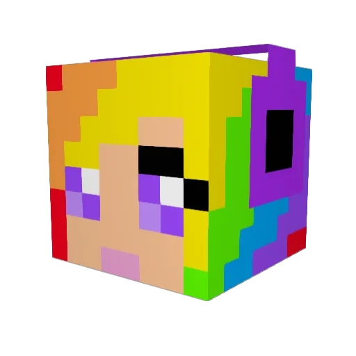 Zeelola Minecraft avatar head, 3D render