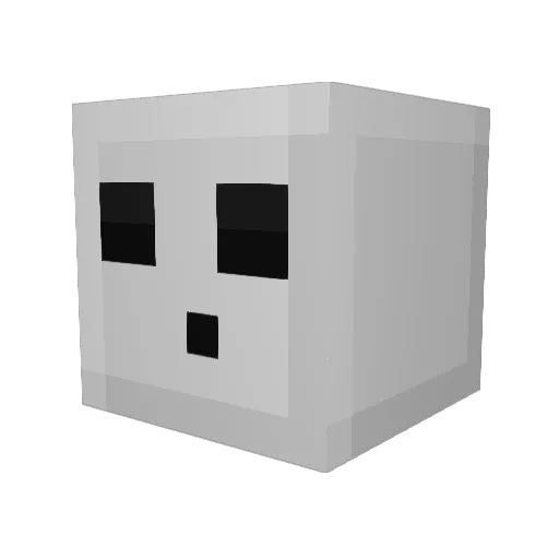 Zeelow Minecraft avatar head, 3D render