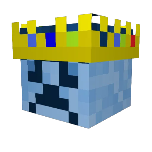 Zeepsopjes Minecraft avatar head, 3D render