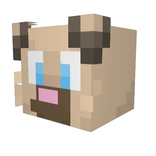 Zeepup Minecraft avatar head, 3D render