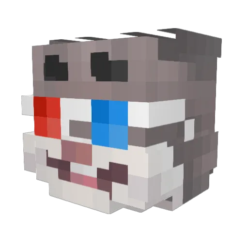 Zeerk Minecraft avatar head, 3D render