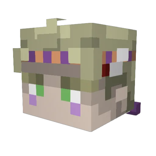 ZeetherAnimals Minecraft avatar head, 3D render