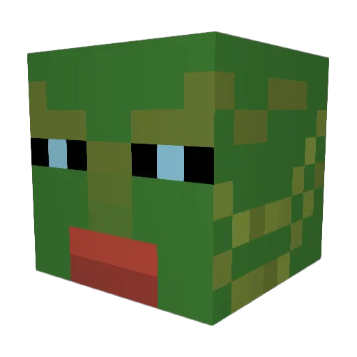 Zef2Tuff Minecraft avatar head, 3D render