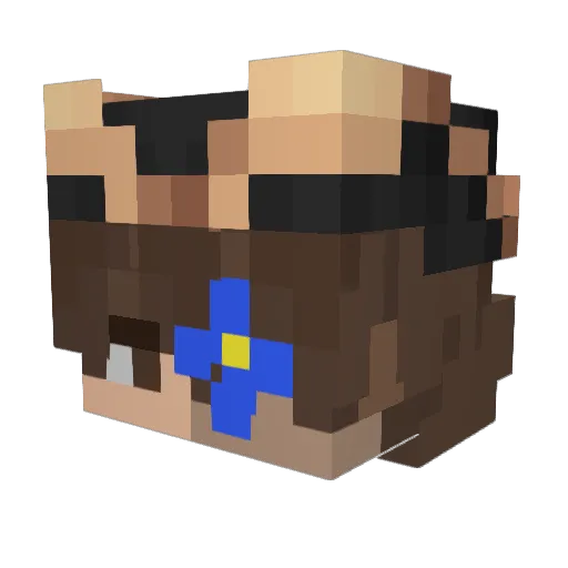 ZefLuvz Minecraft avatar head, 3D render