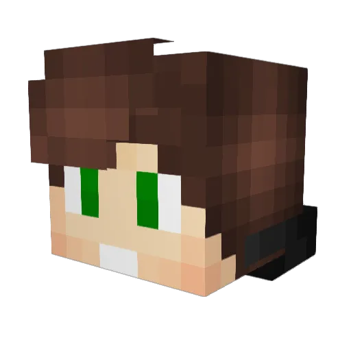 Zeffirka Minecraft avatar head, 3D render