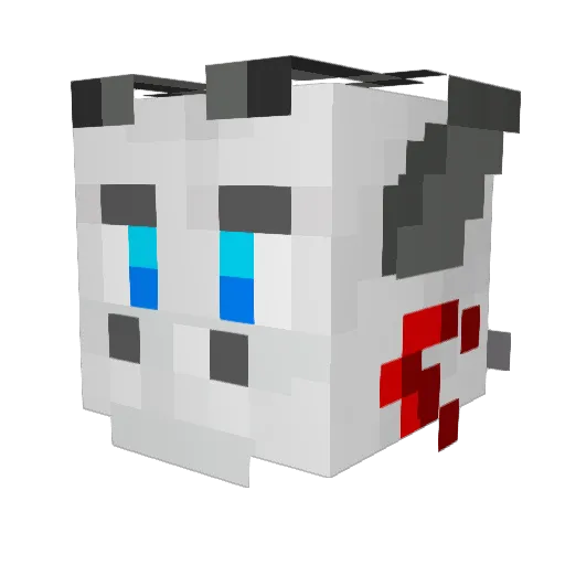 Zefirowo Minecraft avatar head, 3D render