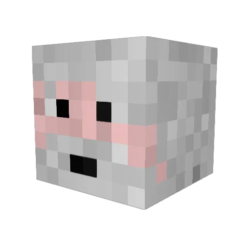 Zefmc Minecraft avatar head, 3D render