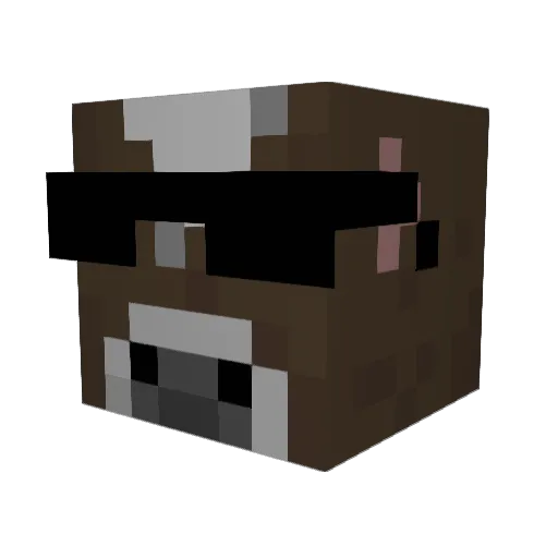 ZegerVideos Minecraft avatar head, 3D render