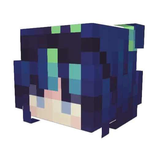 Zehina Minecraft avatar head, 3D render