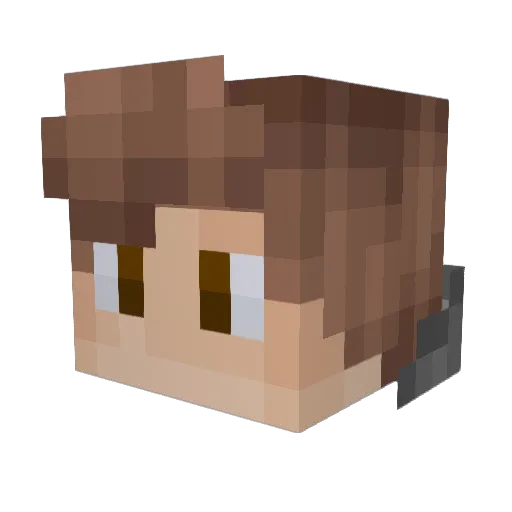 Zeidox Minecraft avatar head, 3D render