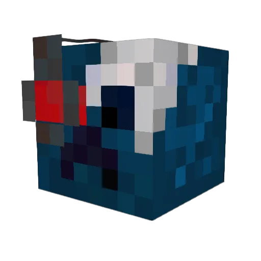Zekcell Minecraft avatar head, 3D render