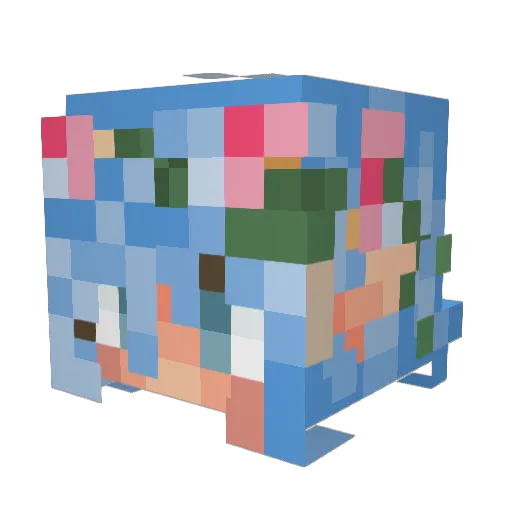 Zekd Minecraft avatar head, 3D render