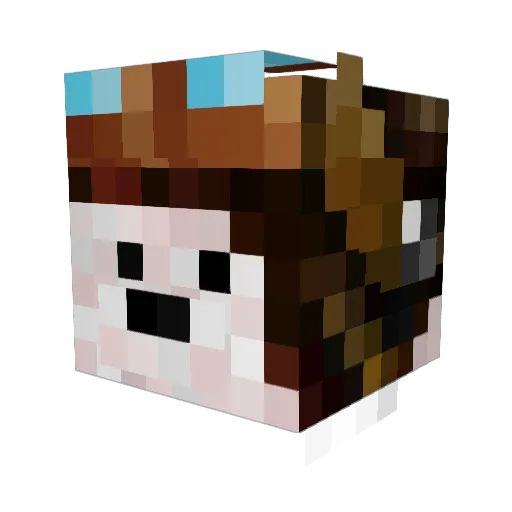 Zekernater Minecraft avatar head, 3D render