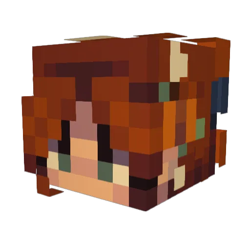 Zekiiee Minecraft avatar head, 3D render