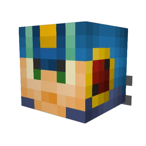 Zekni Minecraft avatar head, 3D render