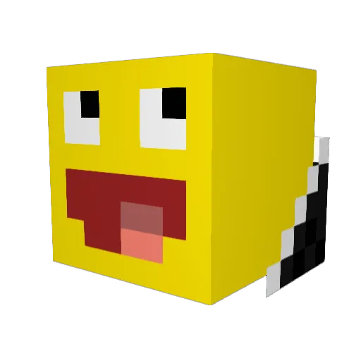 ZekraaNoob Minecraft avatar head, 3D render