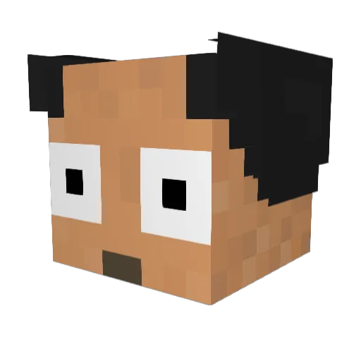 Zekrakus Minecraft avatar head, 3D render