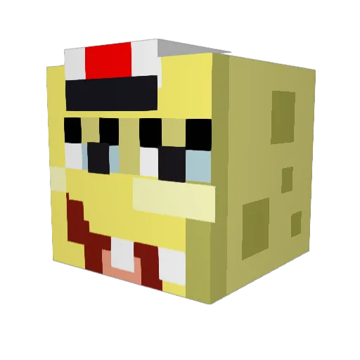 Zekrozz Minecraft avatar head, 3D render