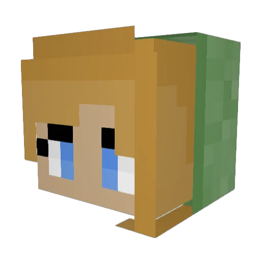 Zektrax Minecraft avatar head, 3D render