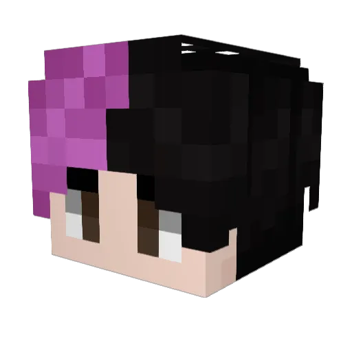 Zekyo Minecraft avatar head, 3D render