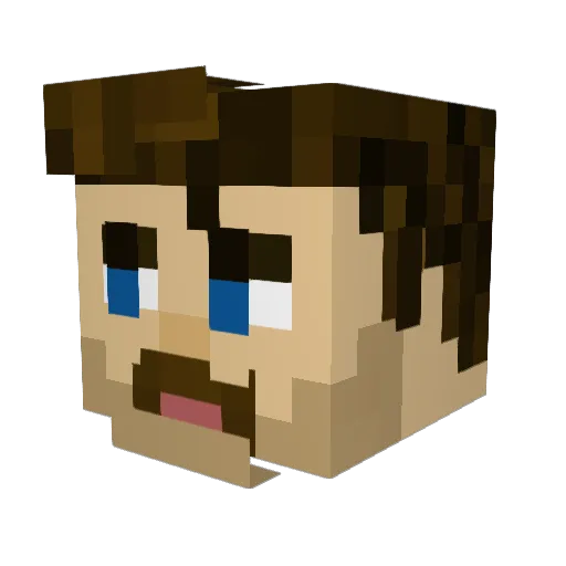 Zelarith Minecraft avatar head, 3D render