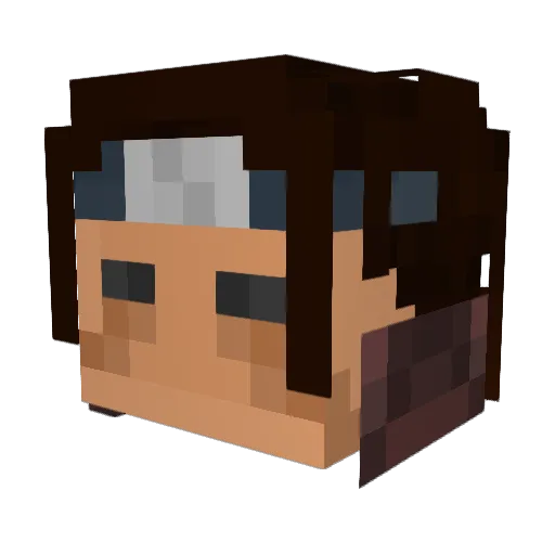 Zelaven Minecraft avatar head, 3D render