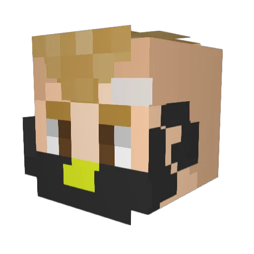 ZeldaACPL Minecraft avatar head, 3D render