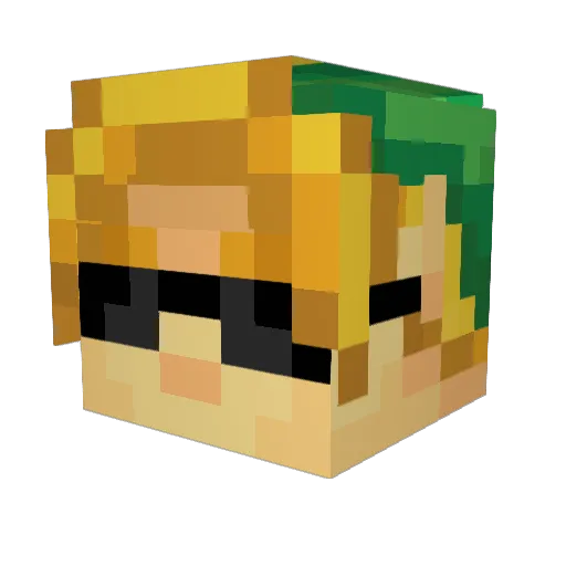 Zeldasucht Minecraft avatar head, 3D render