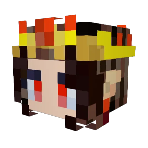 Zelderone Minecraft avatar head, 3D render