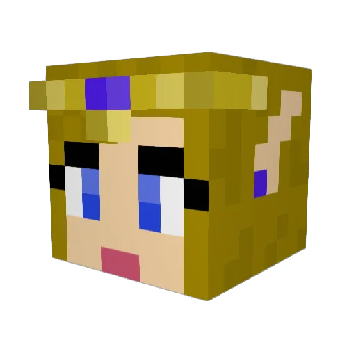 Zeldikinz Minecraft avatar head, 3D render