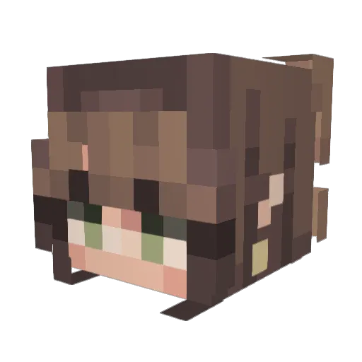 Zeldouxe Minecraft avatar head, 3D render