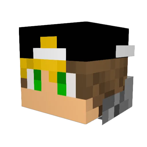 Zeldrisijito Minecraft avatar head, 3D render