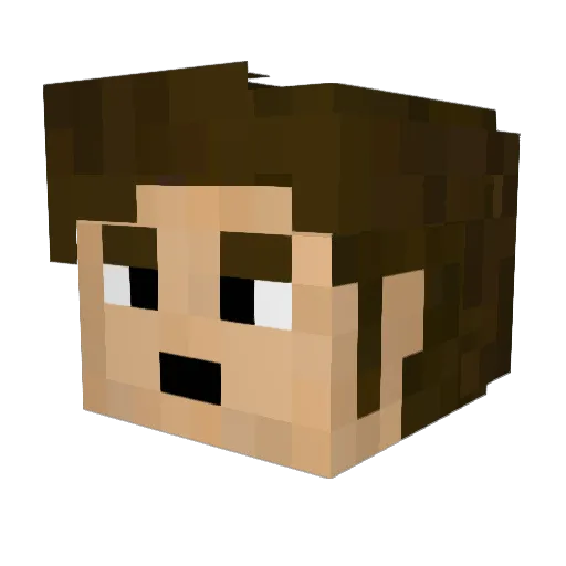 ZeldrysTV Minecraft avatar head, 3D render